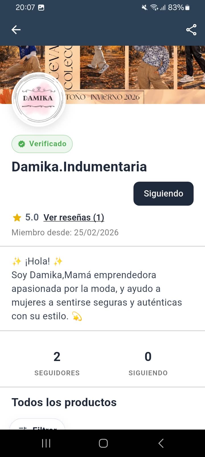 Perfil vendedor y gestión de publicaciones